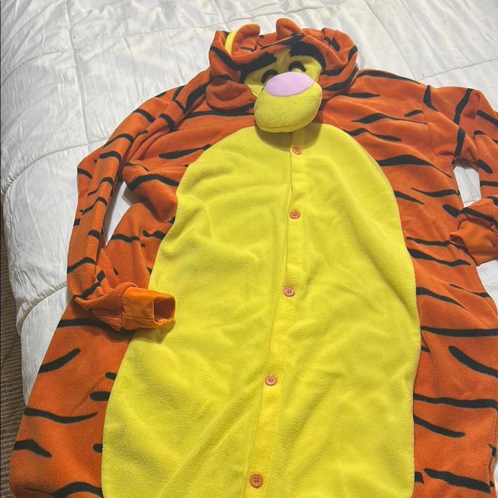 Tiger Striped Onesie with Hood